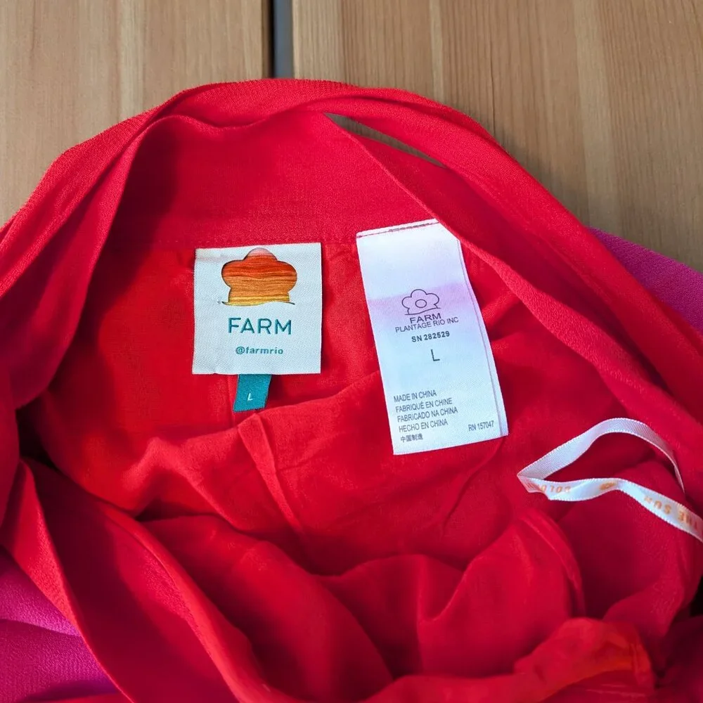 Farm Rio Tiered Midi Wrap Skirt L - Picture 6 of 6